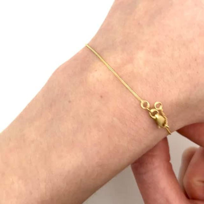 14K Real Gold Yellow Cable Turquoise Enamel Sideways Cross Bracelet 7"-7.50" Adjust.