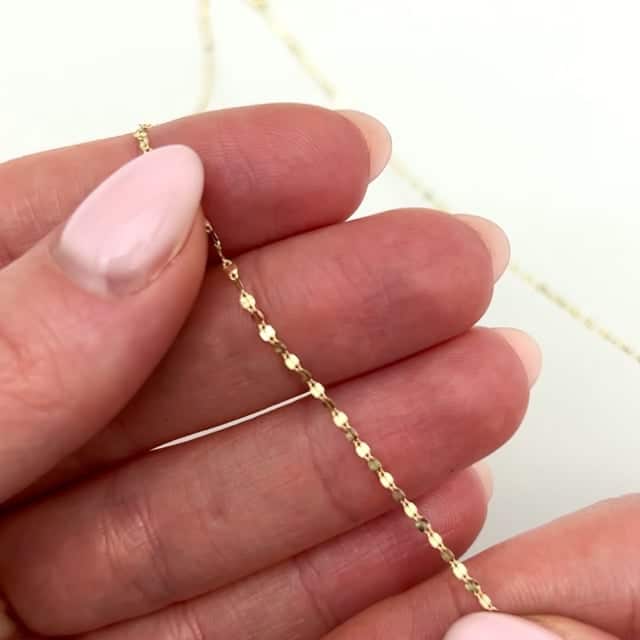 14K Yellow Gold 1.5mm Mirror Necklace (Solid Links) 16" - 24" - WJD Exclusives