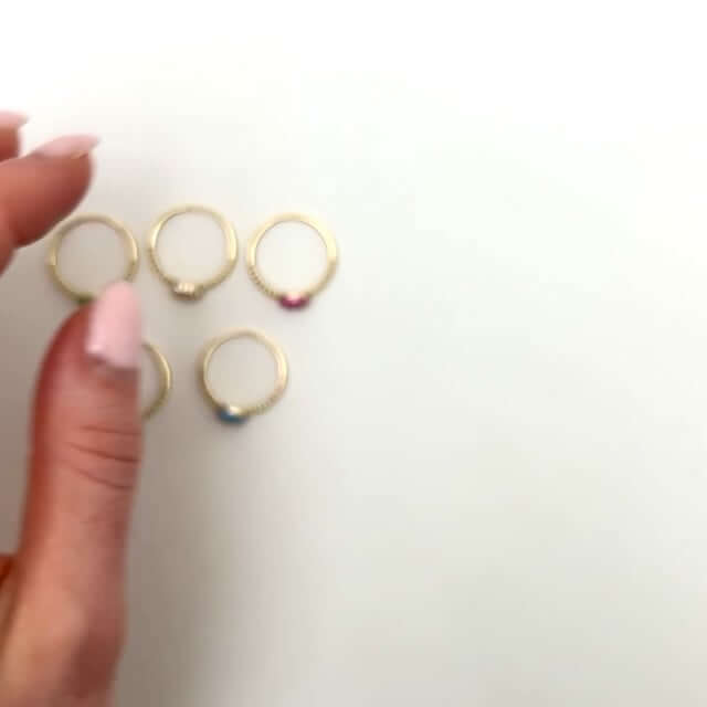 0.35CTW CZ 14K Yellow Gold Multiple Colors Cocktail Ring - WJD Exclusives