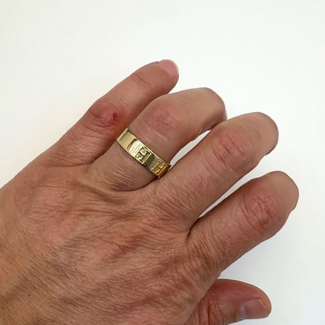1CT CZ His Her 14K Real Gold Yellow H Pattern Engagement Wedding Rings