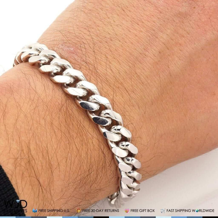 Sterling Silver 10mm Miami Cuban Bracelet (Solid Links) 8.5"