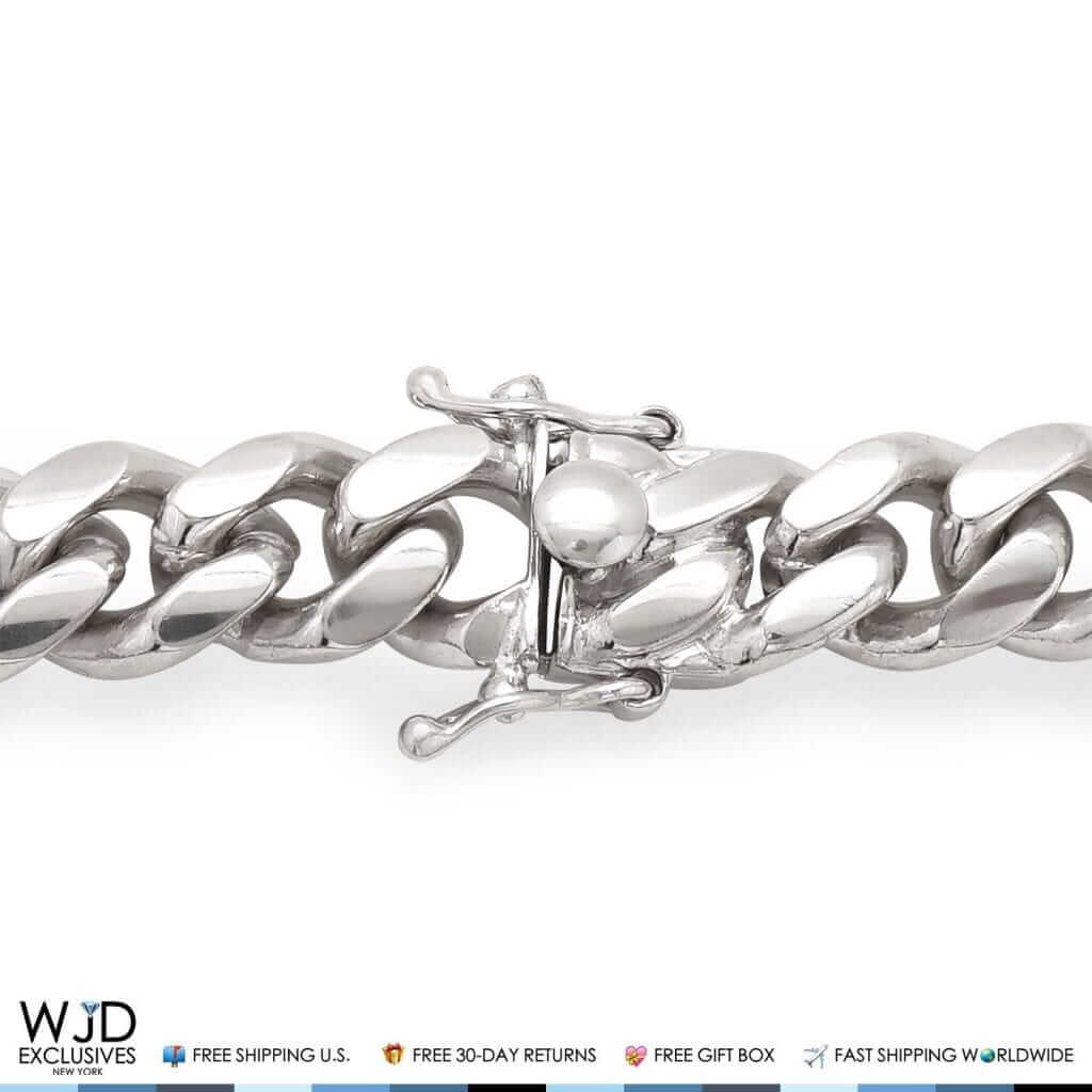 Sterling Silver 10mm Miami Cuban Bracelet (Solid Links) 8.5"
