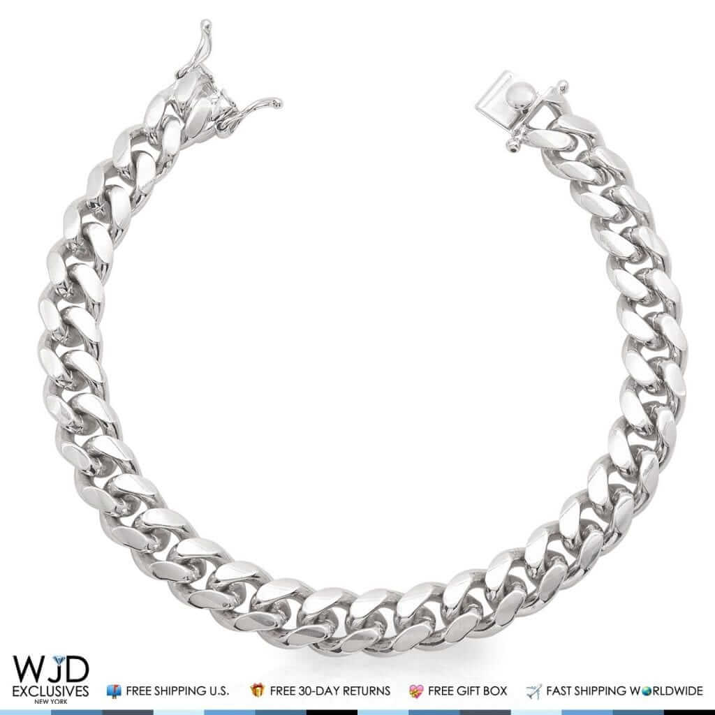 Sterling Silver 10mm Miami Cuban Bracelet (Solid Links) 8.5"