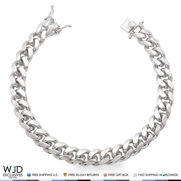 Sterling Silver 10mm Miami Cuban Bracelet (Solid Links) 8.5"