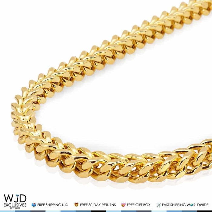 14K Gold Over 925 Sterling Silver 4mm Franco Box Chain Necklace 20-30"