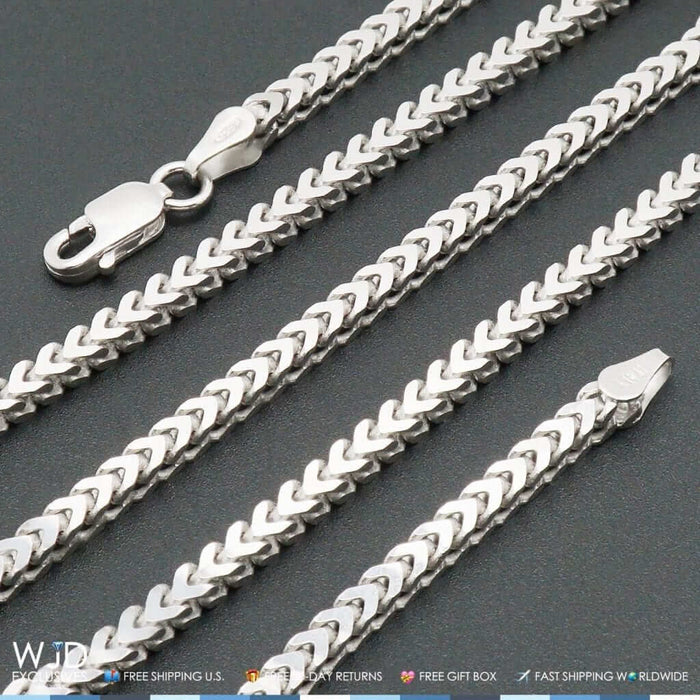 2.5mm Franco box chain necklace in 925 sterling silver