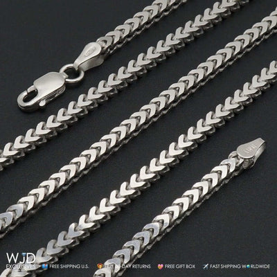 925 silver Franco box chain necklace with lobster clasp – 3.5mm