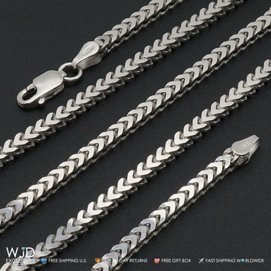 925 silver Franco box chain necklace with lobster clasp – 3.5mm