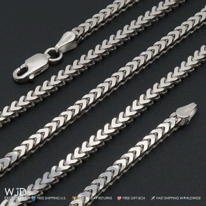 925 silver Franco box chain necklace with lobster clasp – 3.5mm