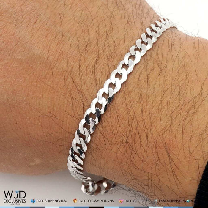 Sterling Silver 6mm Cuban Curb Bracelet (Hollow) 8"