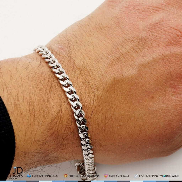 Sterling Silver 6mm Miami Cuban Bracelet (Solid Links) 9"