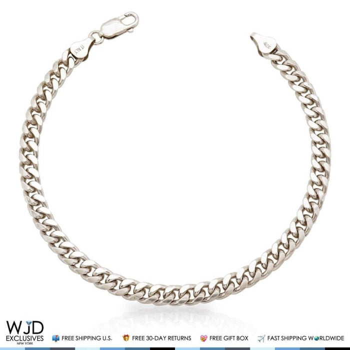 Sterling Silver 6mm Miami Cuban Bracelet (Solid Links) 9"