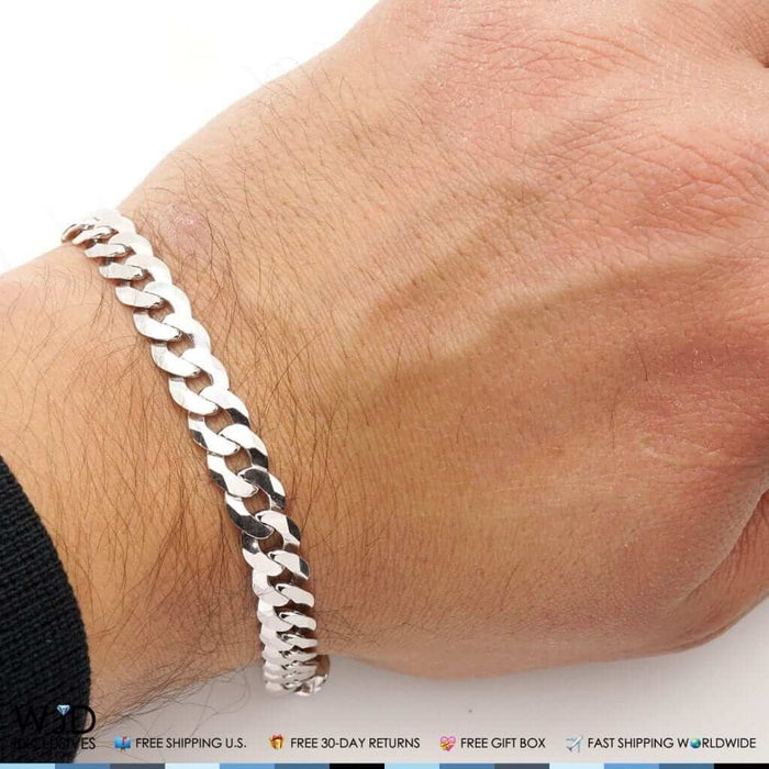 Sterling Silver 8mm Cuban Curb Bracelet (Hollow) 8"