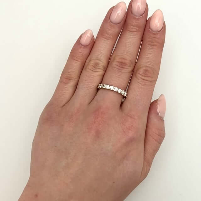 2CTW Lab-Grown Diamond Round 2.7mm Eternity Band 18K Gold Stackable Ring