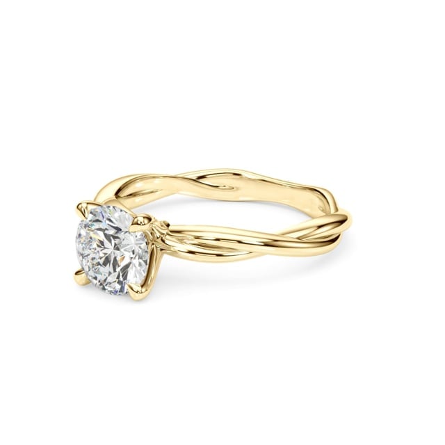 1CT Charles & Colvard Forever One Moissanite 14K Real Gold Engagement Ring
