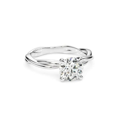 1CT Charles & Colvard Forever One Moissanite 14K Real Gold White Engagement Ring