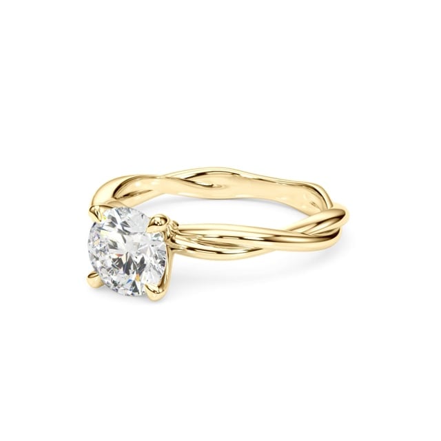 2CT Charles & Colvard Forever One Moissanite 14K Real Gold Engagement Ring