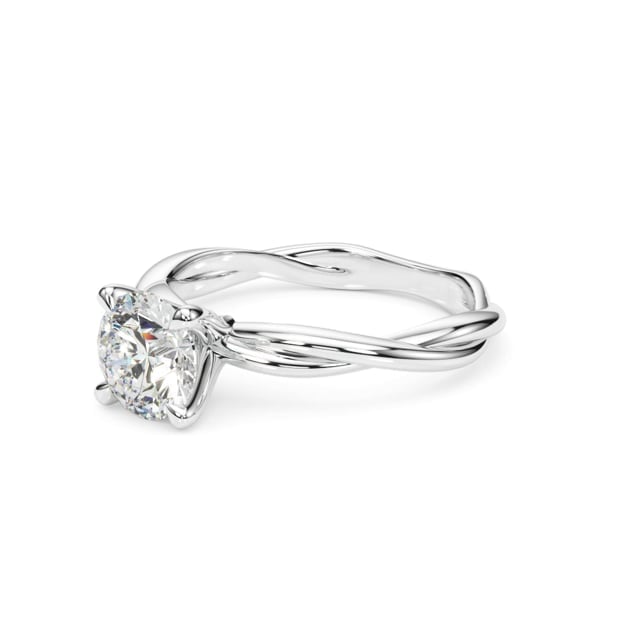 2CT Charles & Colvard Forever One Moissanite 14K Real Gold White Engagement Ring
