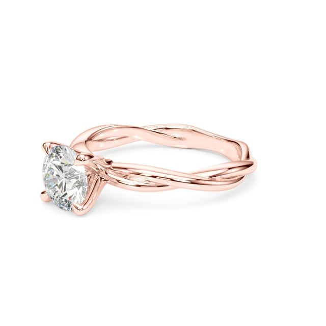 2CT Charles & Colvard Forever One Moissanite 14K Real Gold Rose Engagement Ring