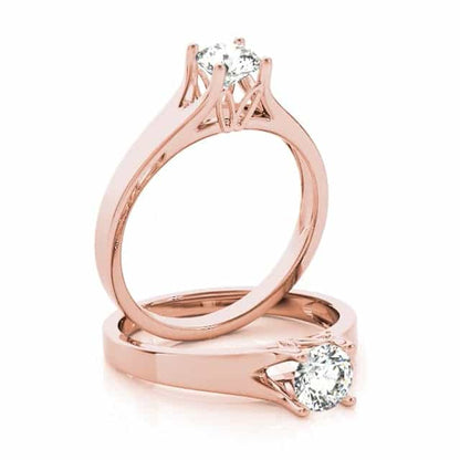 1CT Charles & Colvard Forever One Moissanite 14K Real Gold Rose Engagement Ring