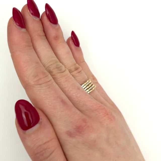 1.50CTW CZ 10K Gold Yellow Multi - Row Cocktail Ring - WJD Exclusives