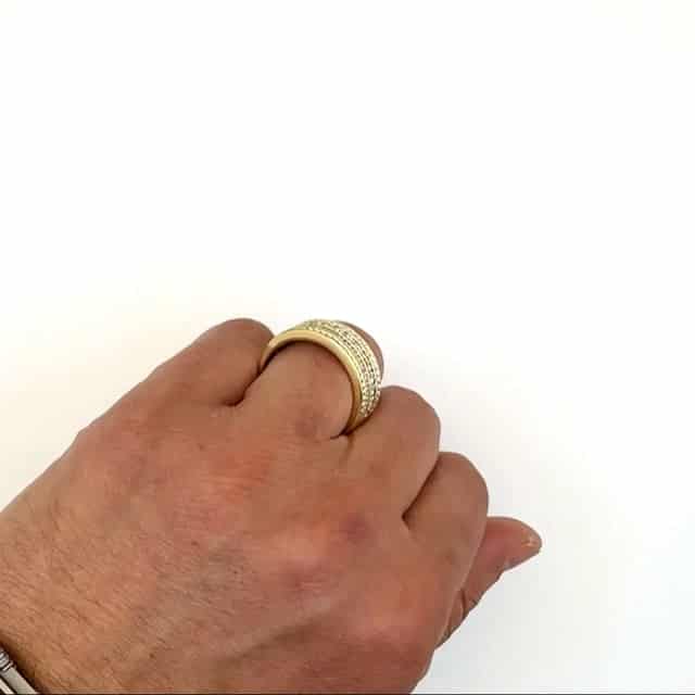 1.20CTW Natural Diamond 10K Gold Yellow White Band Ring - WJD Exclusives