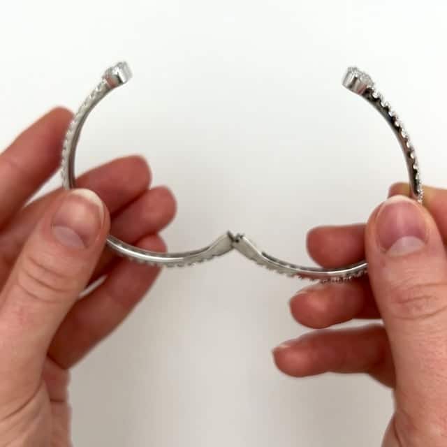 2.65CTW Natural Diamond 10K Yellow, White & Rose Gold Heart Cuff Bangle Bracelet (Solid Links) - WJD Exclusives