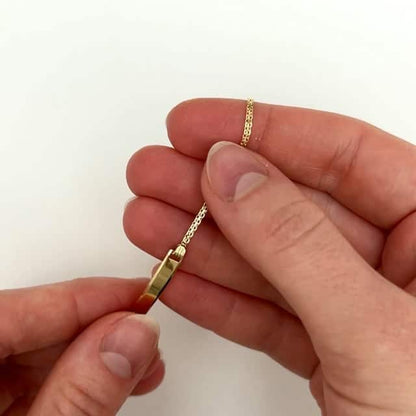 Kids 14K Real Gold Yellow Round Bismark ID Engravable 6"