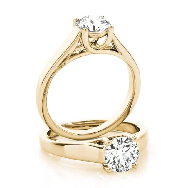 1CT Charles & Colvard Forever One Moissanite 14K Yellow Gold Engagement Ring - WJD Exclusives