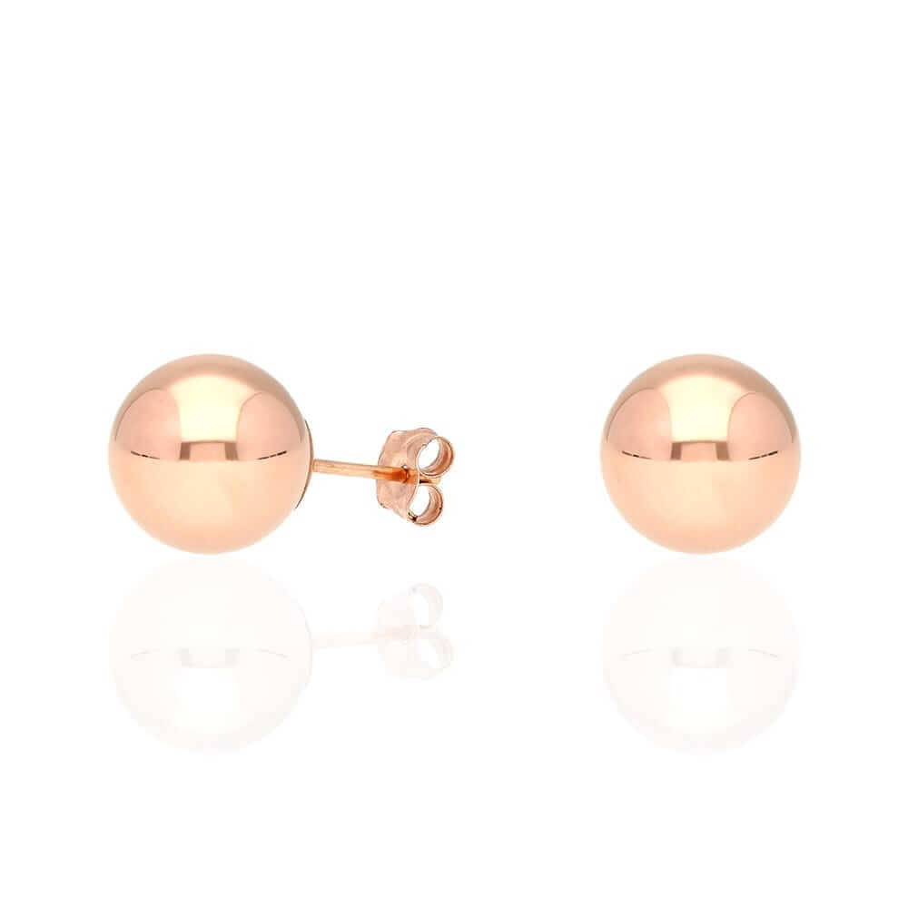 14k Rose Gold Ball Push Back Stud Earrings 3mm-10mm