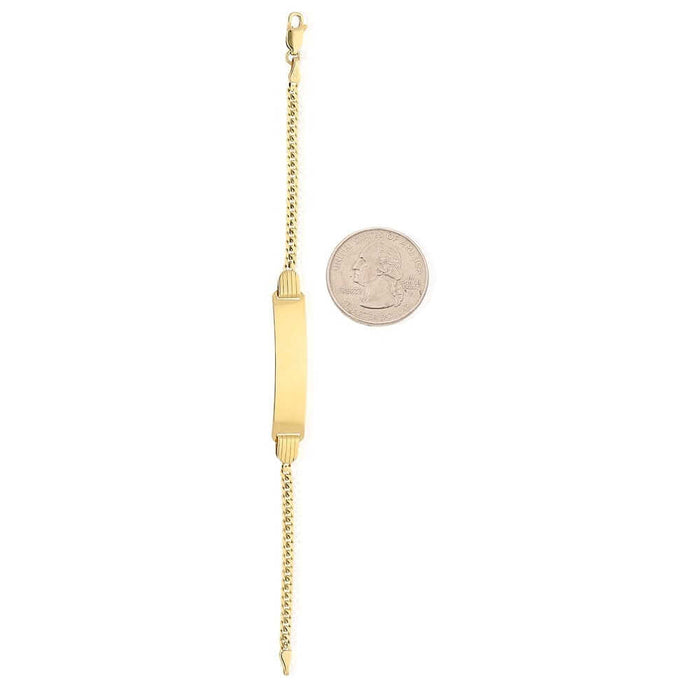 Kids 14K Yellow Gold 3mm Miami Cuban Baby ID Bracelet (Solid Links) 6"