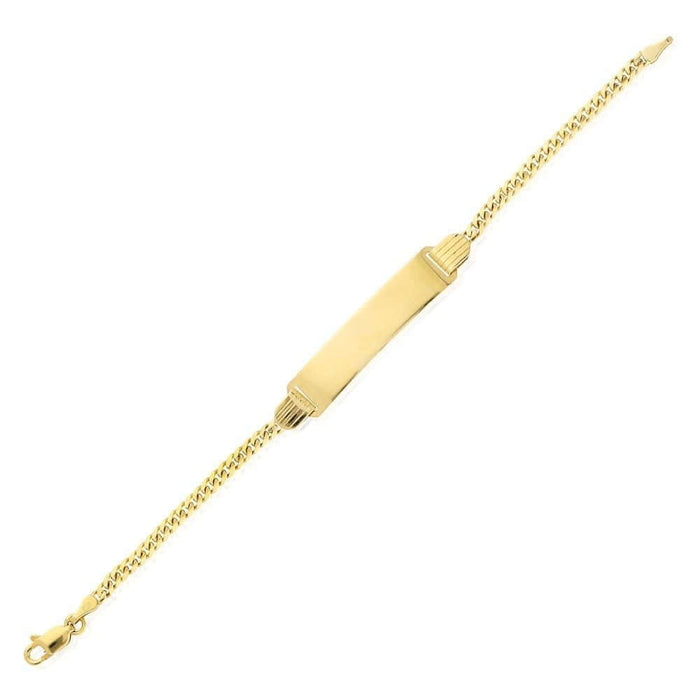 Kids 14K Yellow Gold 3mm Miami Cuban Baby ID Bracelet (Solid Links) 6"