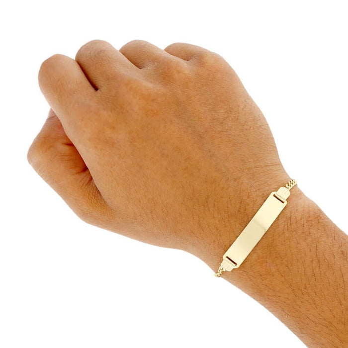 Kids 14K Yellow Gold 3mm Miami Cuban Baby ID Bracelet (Solid Links) 6"