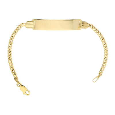 Kids 14K Yellow Gold 3mm Miami Cuban Baby ID Bracelet (Solid Links) 6"