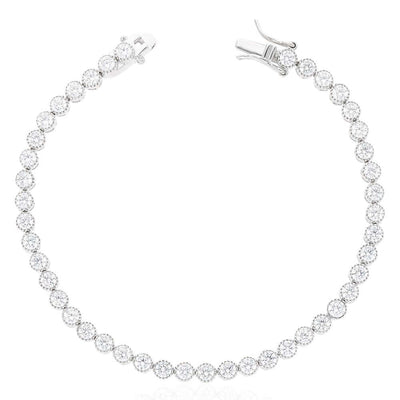 Sterling Silver 4mm 7CT CZ Tennis Bracelet 7"
