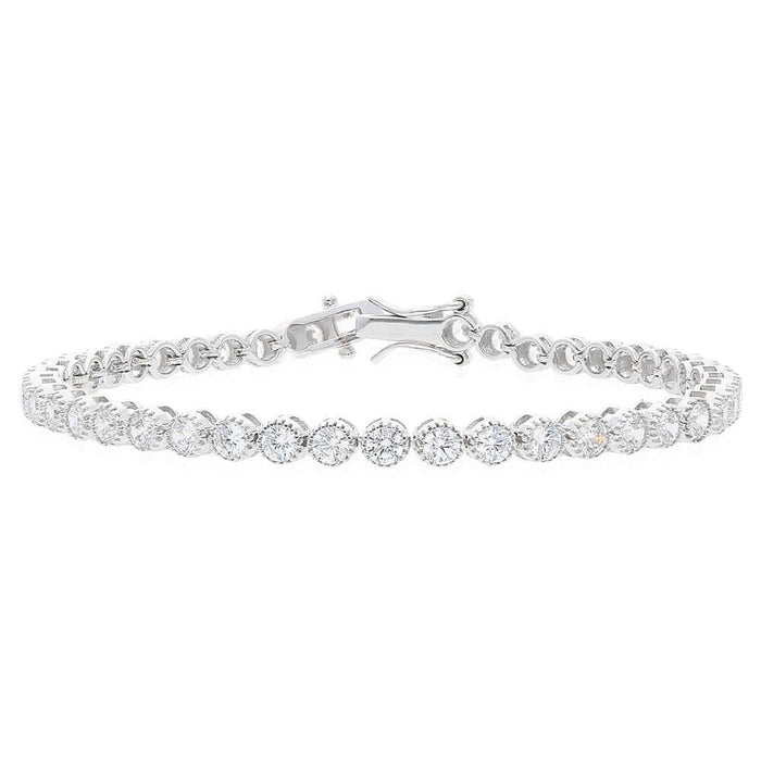 Sterling Silver 4mm 7CT CZ Tennis Bracelet 7"