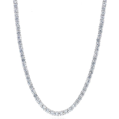 36CTW CZ Sterling Silver 4mm Tennis Necklace 16"-24"