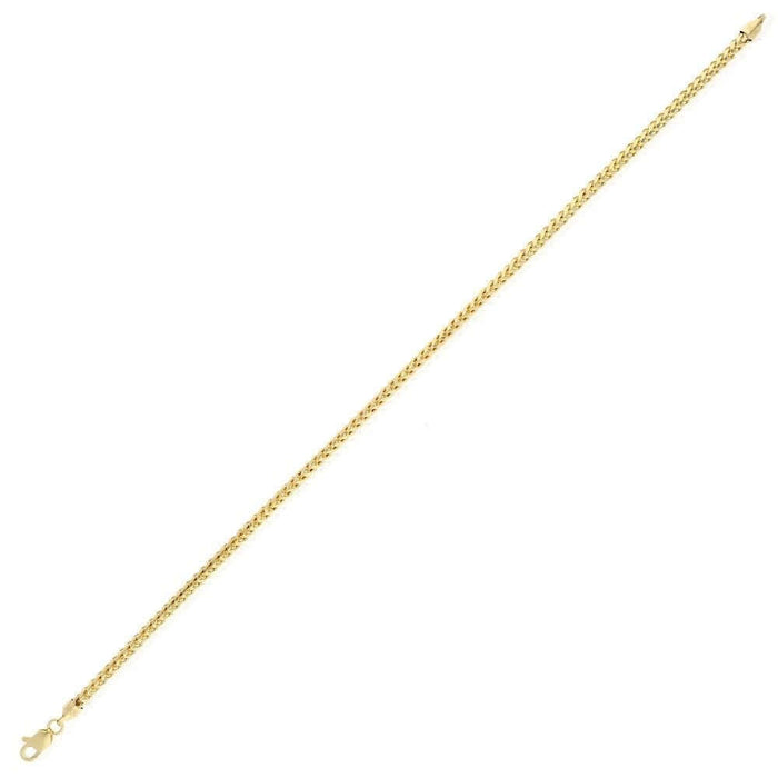 10K Yellow Gold 2.7mm Franco Bracelet (Solid Links) 8"