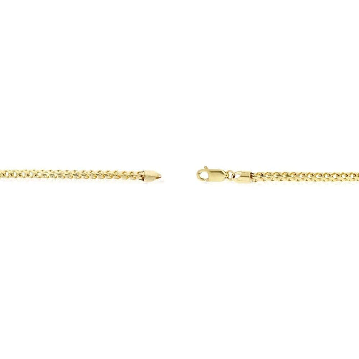 10K Yellow Gold 4mm Franco Bracelet (Solid Links) 8"