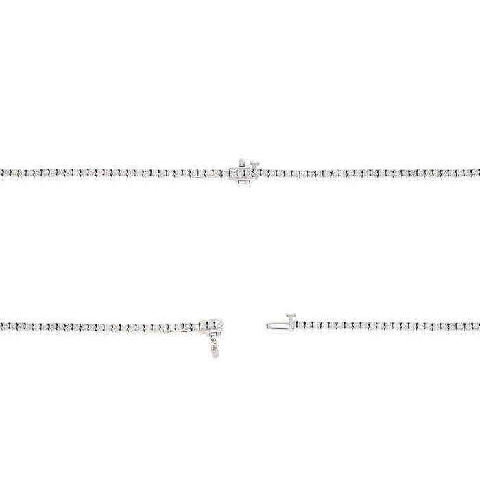 7.50CTW Natural Diamond 14K White Gold 2.5mm Tennis Necklace 18"