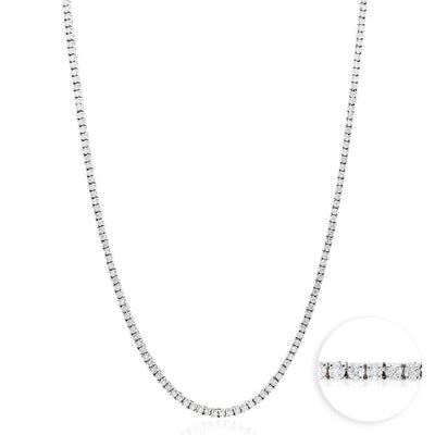 7.50CTW Lab - Grown Diamond 14K White Gold 2.5mm Tennis Necklace 18" - WJD Exclusives