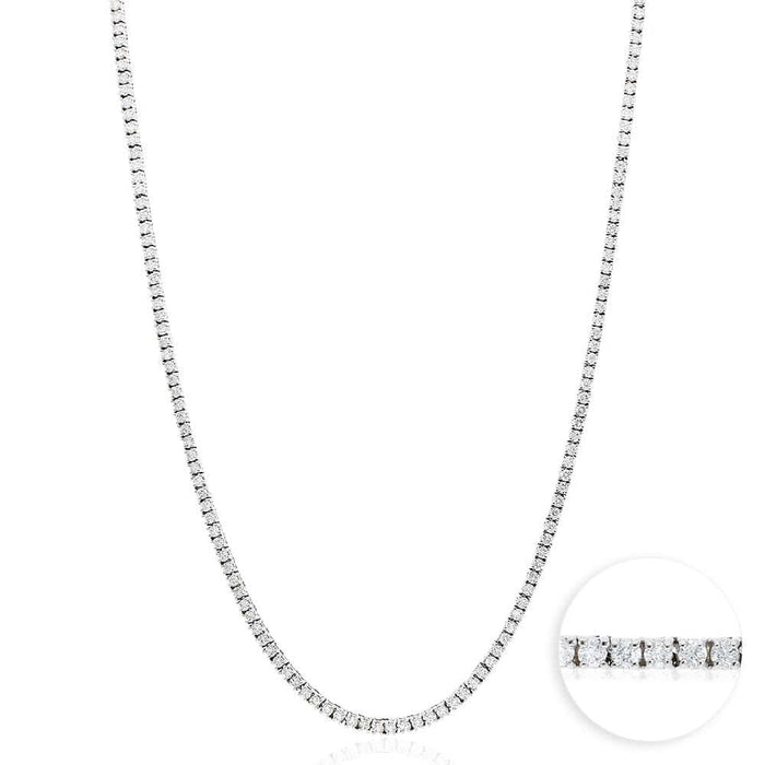 7.50CTW Lab - Grown Diamond 14K White Gold 2.5mm Tennis Necklace 18" - WJD Exclusives