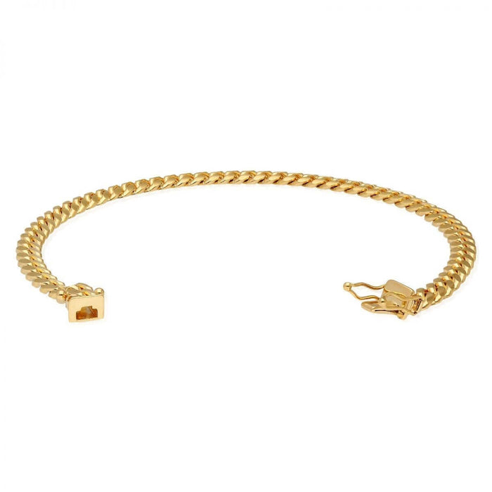 14K Yellow Gold 5mm Miami Cuban Bracelet (Solid Links) 8.5"