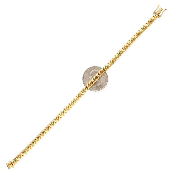 14K Yellow Gold 5mm Miami Cuban Bracelet (Solid Links) 8.5"