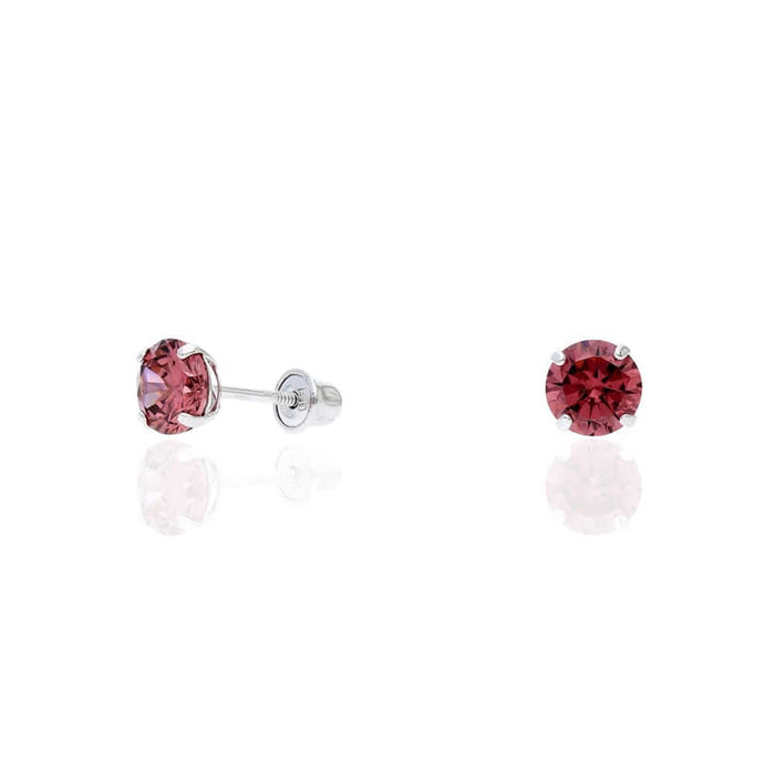 14k Yellow Gold White Gold 1.50Ct Birthstone Round Stud Screw Back Earrings