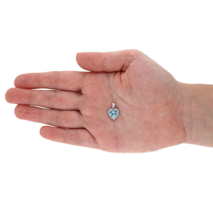 14k Yellow Gold White Gold Solitaire Birthstone Halo Heart Pendant 0.6"