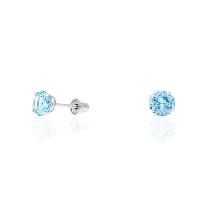 14k Yellow Gold White Gold 1.50Ct Birthstone Round Stud Screw Back Earrings