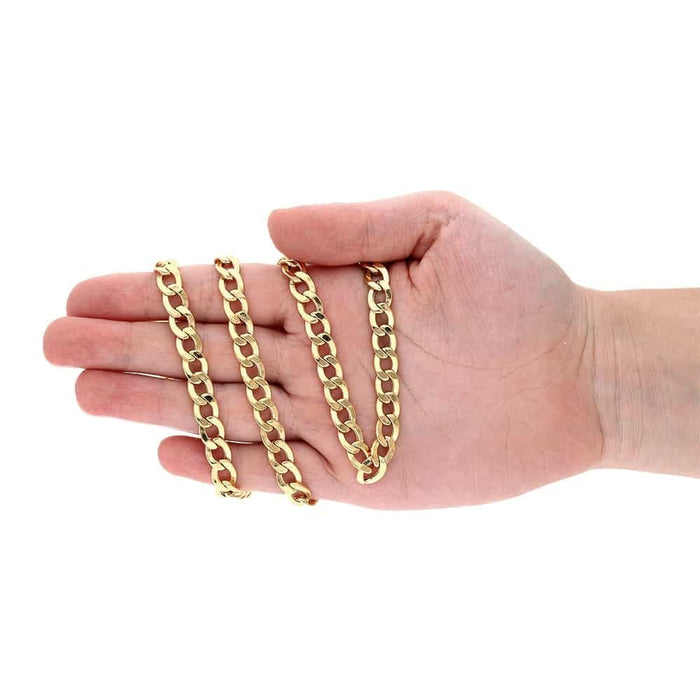 14k Yellow Gold 7.6mm Cuban Curb Chain (Hollow) 22"-30"