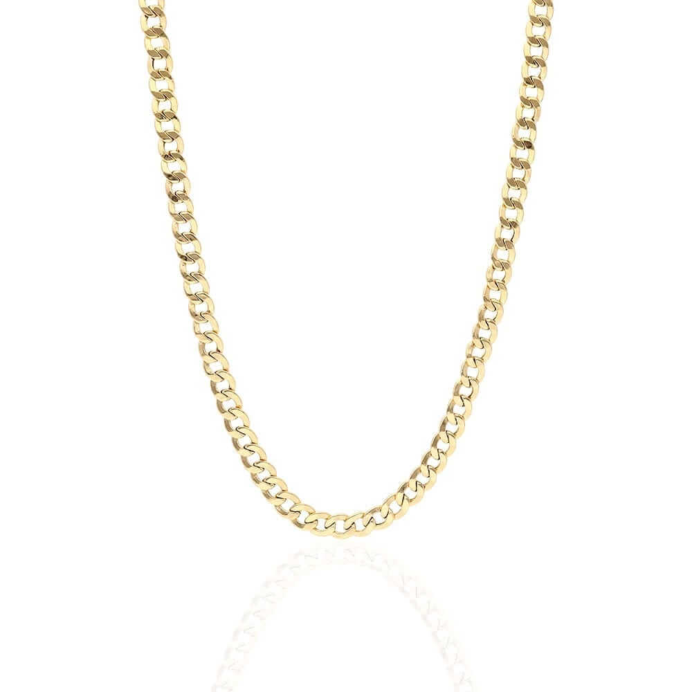 14k Yellow Gold 6.5mm Cuban Curb Chain (Hollow) 20"-30"