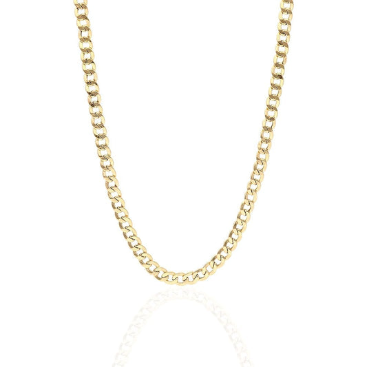 14k Yellow Gold 6.5mm Hollow Cuban Curb Chain Necklace 20" 22" 24" 26" 28" 30"